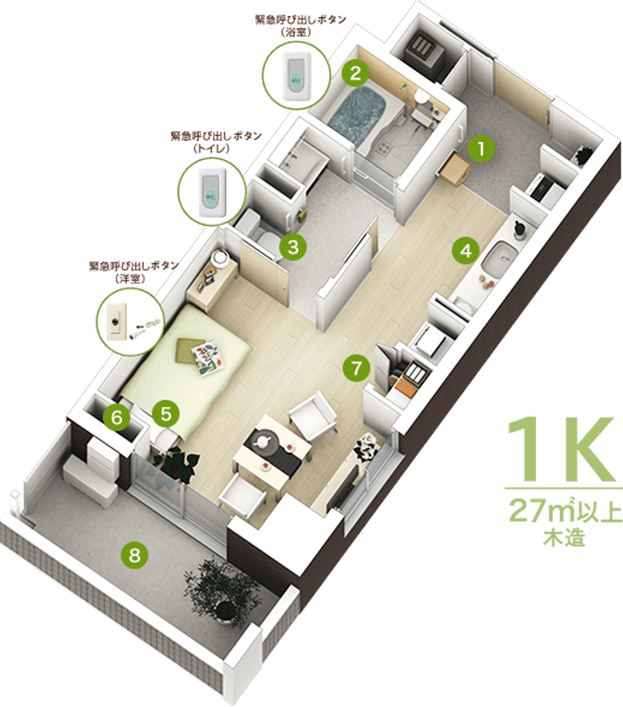 エルダーガーデン 四條畷 設備と間取り